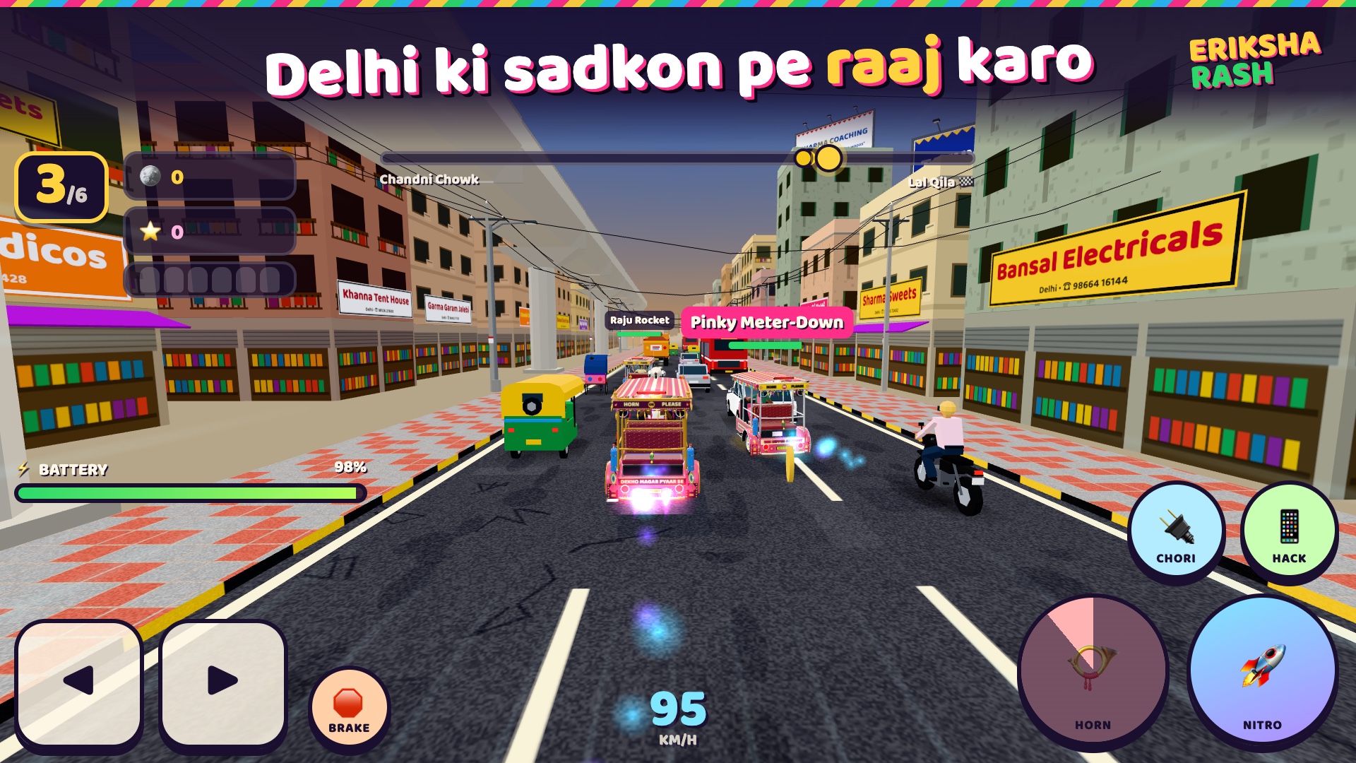 Racing through Delhi traffic