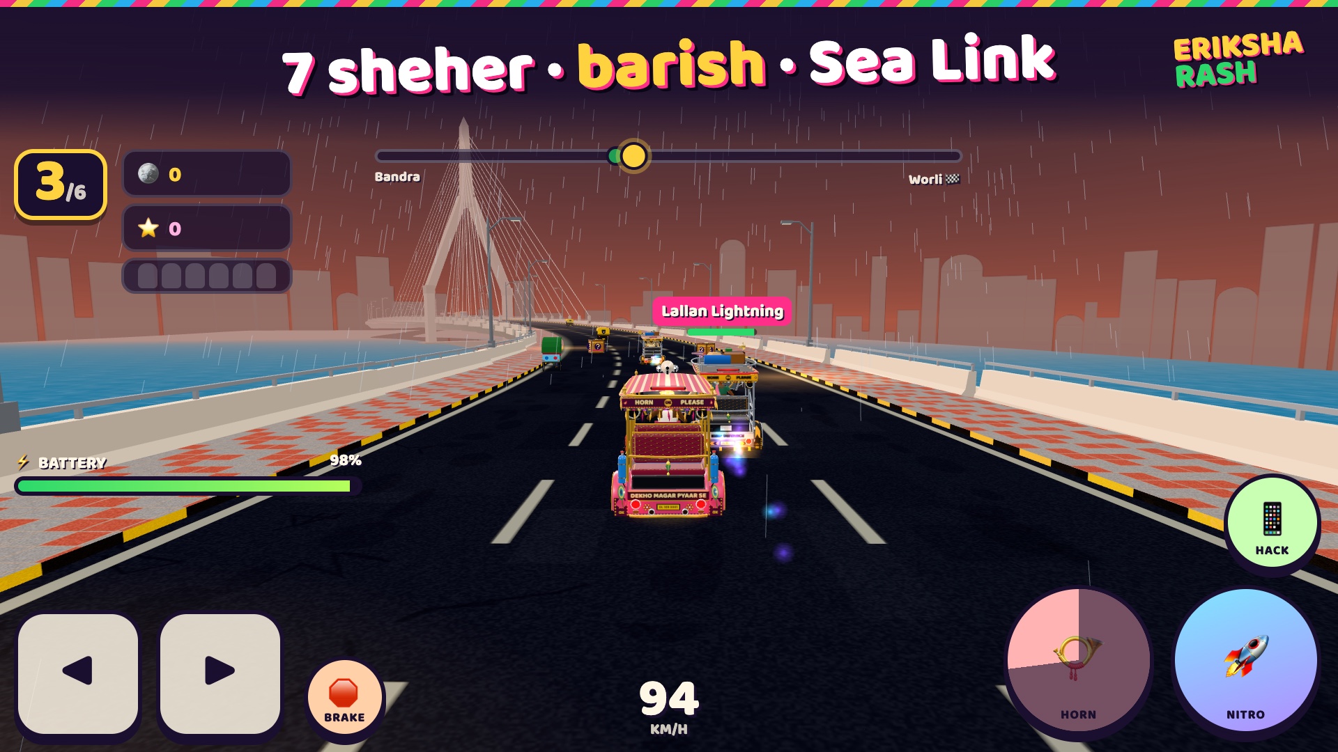 Rain on the Mumbai Sea Link